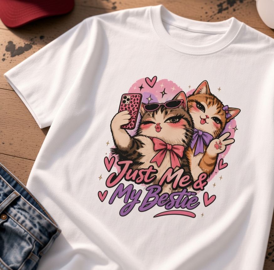 Cat Bestie T-Shirt – Just Me & My Bestie