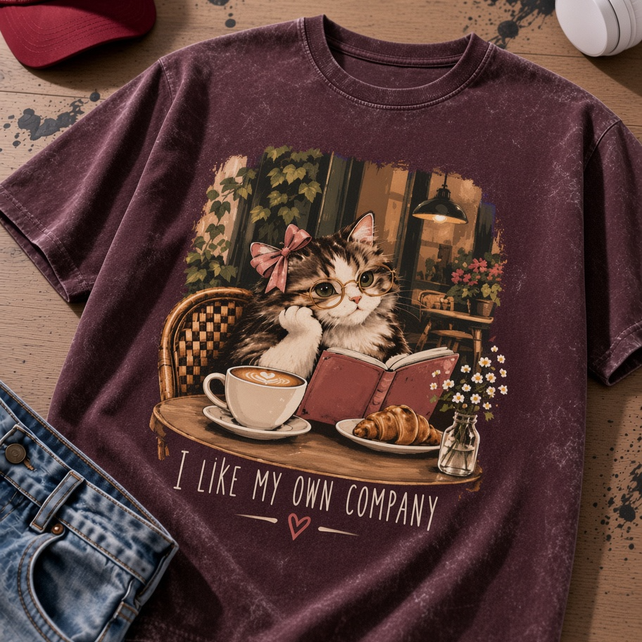 Cozy Cat T-Shirt, Cat Lover Tee