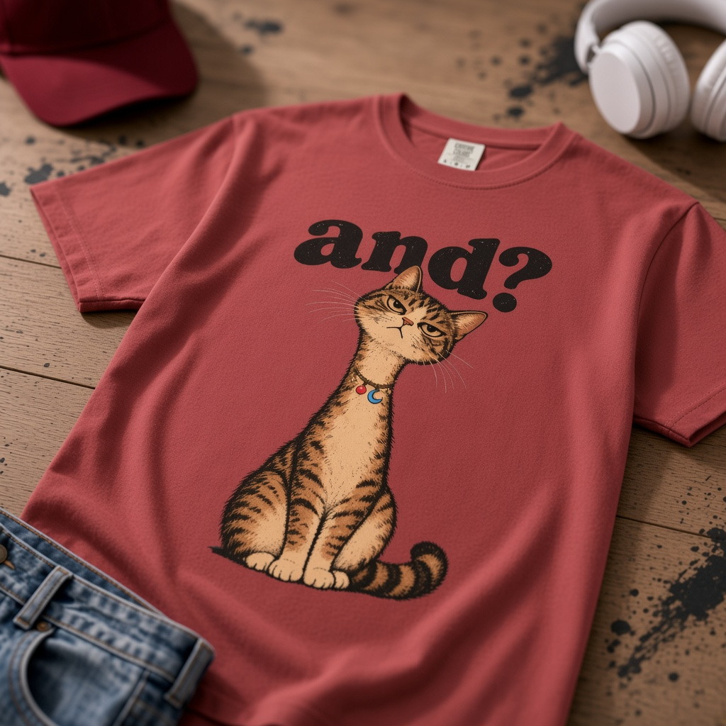 And? Funny Cat T-Shirt, Cute Cat Tee